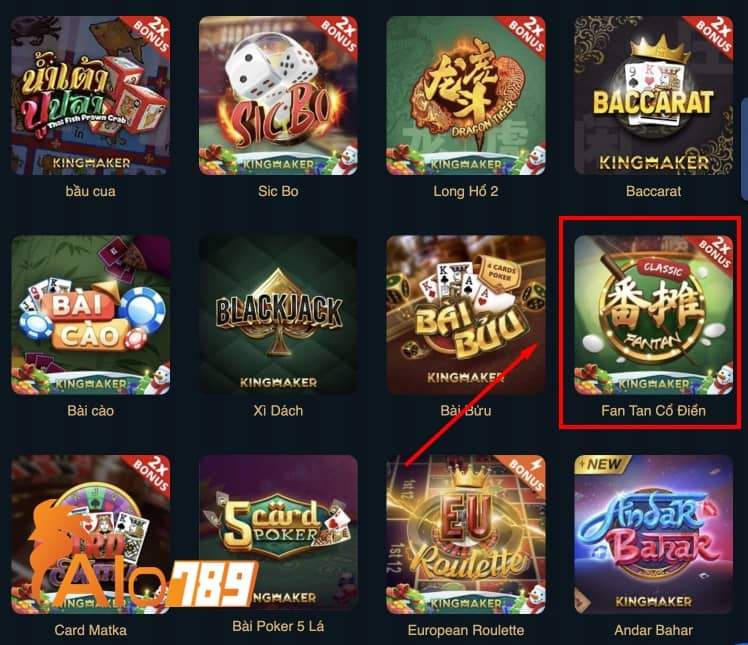 Tìm và chọn trò Fantan Tìm và chọn trò Fantan