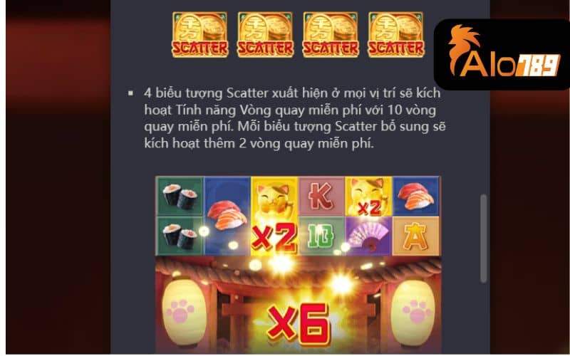 Tính năng vòng quay miễn phí khi có 4 biểu tượng Scatter xuất hiện Tính năng vòng quay miễn phí khi có 4 biểu tượng Scatter xuất hiện