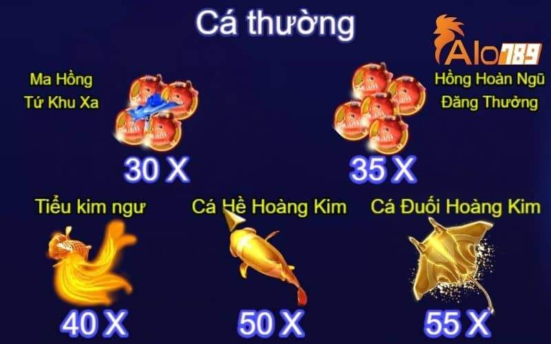 Các loại cá có trong game Tiên Long Bắn Cá Các loại cá có trong game Tiên Long Bắn Cá