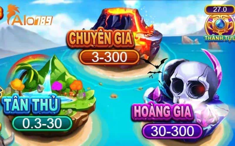 Có ba phòng chơi trong game bắn cá Thợ Săn Khủng Long Có ba phòng chơi trong game bắn cá Thợ Săn Khủng Long