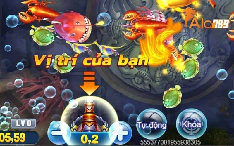 Người chơi cần bắn các loài cá trên màn hình để nhân thưởng Người chơi cần bắn các loài cá trên màn hình để nhân thưởng