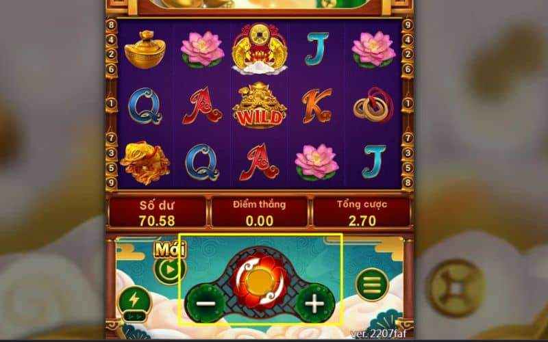 Thiết lập tiền cược và quay hũ Thiết lập tiền cược và quay hũ