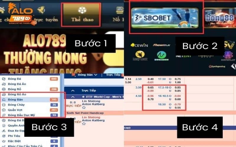 Các bước thao tác đặt cược bóng bàn Các bước thao tác đặt cược bóng bàn